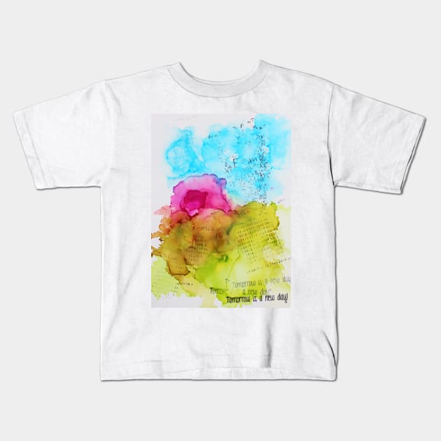 Tomorrow is a new day (happy art) Kids T-Shirt by mptresart